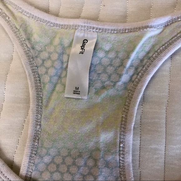 Gap Fit Racerback Activewear Tank Top yellow blue green white stripe - Picture 9 of 16